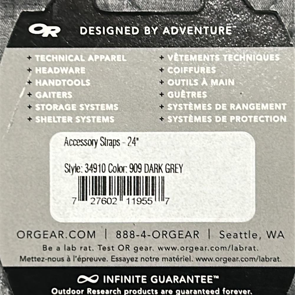 Outdoor Research Black and Gray Gear Straps - Picture 2 of 2